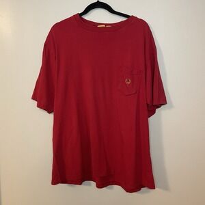 Duck Head Red T-Shirt Size XL Single Pocket Embroidered Logo